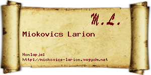 Miokovics Larion névjegykártya